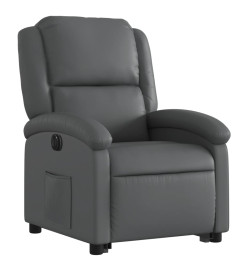 Fauteuil inclinable électrique gris similicuir