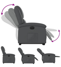 Fauteuil inclinable électrique gris similicuir