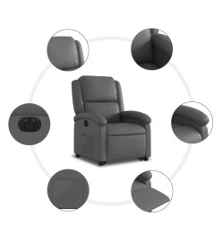 Fauteuil inclinable électrique gris similicuir