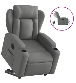 Fauteuil inclinable électrique gris foncé tissu