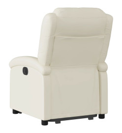 Fauteuil inclinable électrique crème similicuir