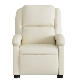 Fauteuil inclinable électrique crème similicuir