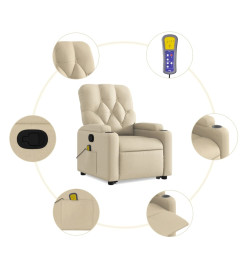 Fauteuil inclinable de massage Crème Tissu