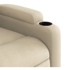 Fauteuil inclinable de massage Crème Tissu