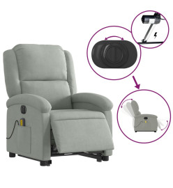 Fauteuil inclinable de massage électrique gris clair velours