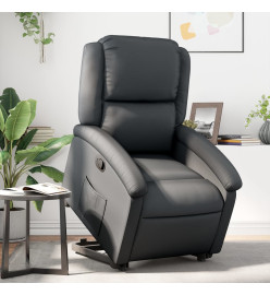 Fauteuil inclinable noir cuir véritable