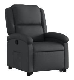 Fauteuil inclinable noir cuir véritable