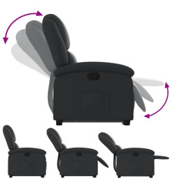 Fauteuil inclinable noir cuir véritable