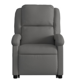 Fauteuil inclinable de massage gris cuir véritable