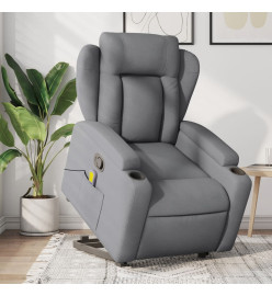 Fauteuil de massage inclinable Gris clair Tissu