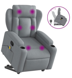 Fauteuil de massage inclinable Gris clair Tissu