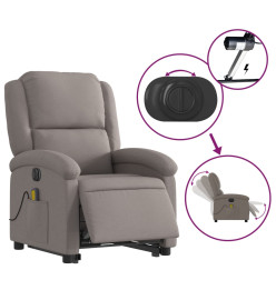 Fauteuil inclinable de massage électrique Taupe Tissu