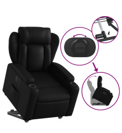 Fauteuil inclinable électrique noir similicuir