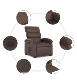 Fauteuil inclinable électrique marron similicuir