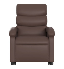 Fauteuil inclinable électrique marron similicuir