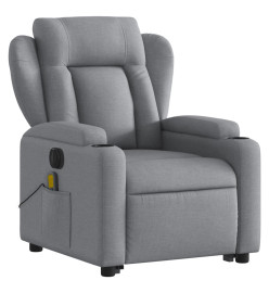 Fauteuil inclinable de massage électrique Gris clair Tissu