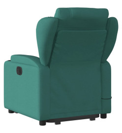 Fauteuil inclinable de massage électrique Vert foncé Tissu