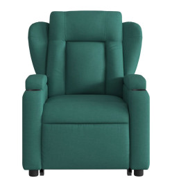 Fauteuil inclinable de massage électrique Vert foncé Tissu