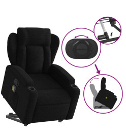 Fauteuil de massage inclinable Noir Tissu