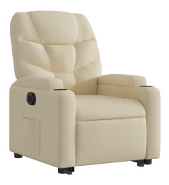 Fauteuil inclinable électrique crème tissu