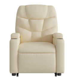 Fauteuil inclinable électrique crème tissu