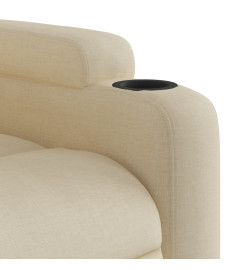 Fauteuil inclinable électrique crème tissu