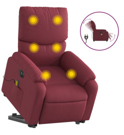 Fauteuil inclinable de massage électrique Rouge bordeaux Tissu