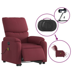 Fauteuil inclinable de massage électrique Rouge bordeaux Tissu