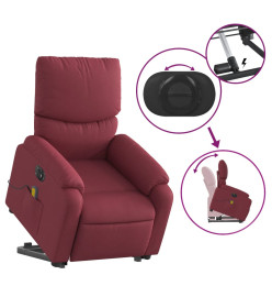 Fauteuil inclinable de massage électrique Rouge bordeaux Tissu