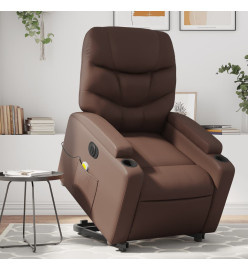 Fauteuil inclinable de massage électrique marron similicuir