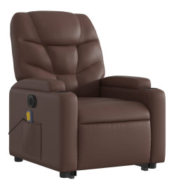 Fauteuil inclinable de massage électrique marron similicuir