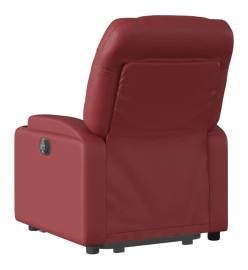 Fauteuil inclinable électrique rouge bordeaux similicuir