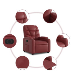 Fauteuil inclinable électrique rouge bordeaux similicuir