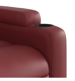 Fauteuil inclinable électrique rouge bordeaux similicuir