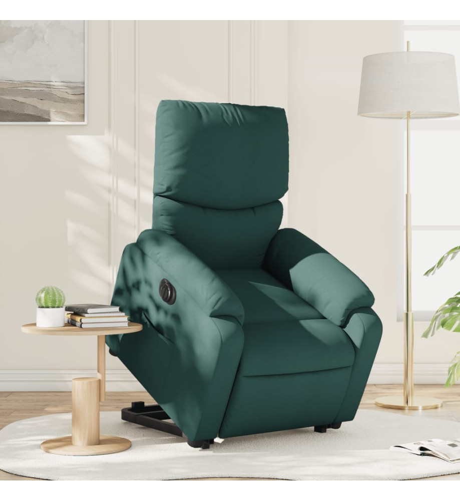 Fauteuil inclinable électrique vert foncé tissu