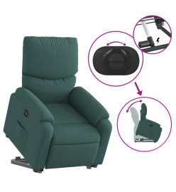 Fauteuil inclinable électrique vert foncé tissu