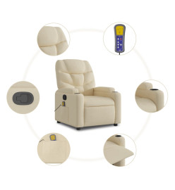 Fauteuil inclinable de massage Crème Tissu