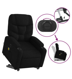 Fauteuil inclinable de massage électrique Noir Tissu