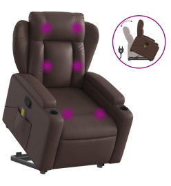 Fauteuil inclinable de massage Marron Similicuir