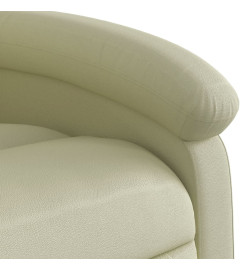 Fauteuil inclinable de massage électrique crème cuir véritable