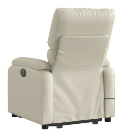 Fauteuil inclinable de massage Crème Similicuir