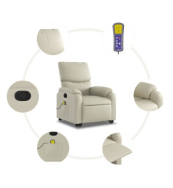 Fauteuil inclinable de massage Crème Similicuir