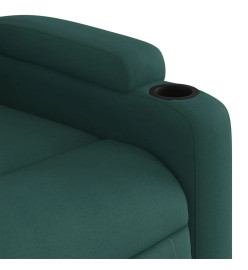 Fauteuil inclinable de massage électrique Vert foncé Tissu