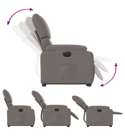 Fauteuil inclinable électrique taupe tissu