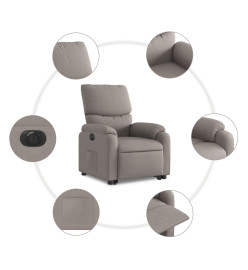 Fauteuil inclinable électrique taupe tissu