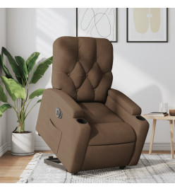 Fauteuil inclinable électrique marron tissu