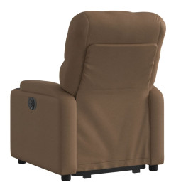 Fauteuil inclinable électrique marron tissu