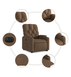 Fauteuil inclinable électrique marron tissu