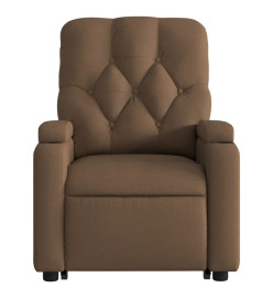 Fauteuil inclinable électrique marron tissu