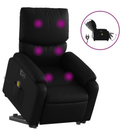 Fauteuil inclinable de massage électrique noir similicuir